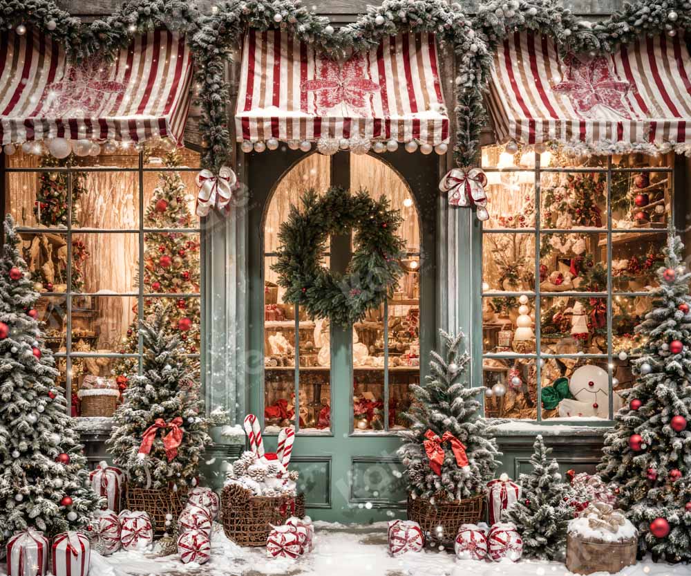 Kate Christmas Gift Store in Snow Fleece Backdrop for Photography - Image 14