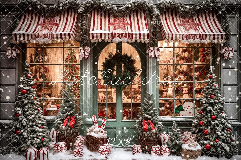 Kate Christmas Gift Store in Snow Fleece Backdrop for Photography - Image 2