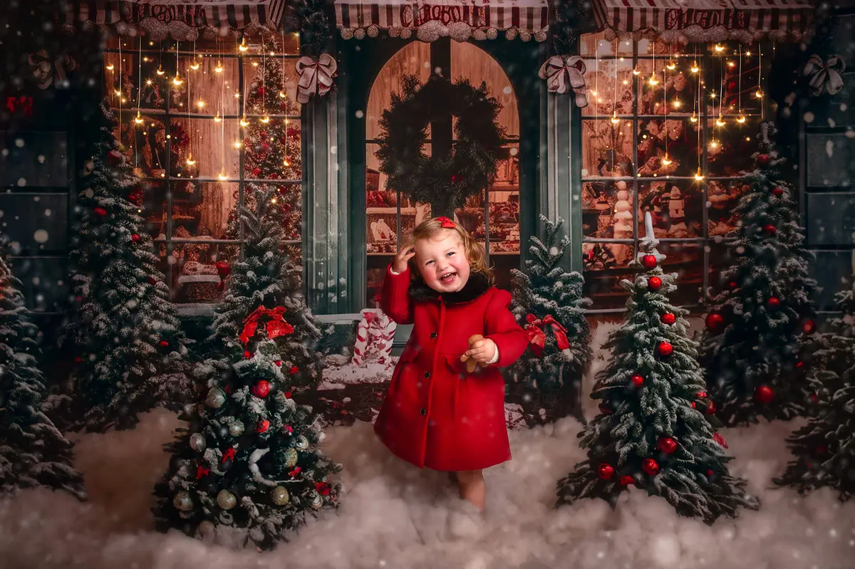 Kate Christmas Gift Store in Snow Fleece Backdrop for Photography - Image 7
