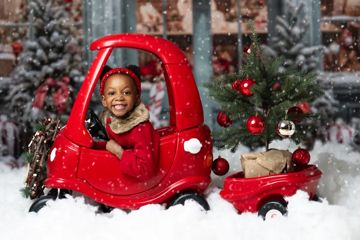 Kate Christmas Gift Store in Snow Fleece Backdrop for Photography - Image 8
