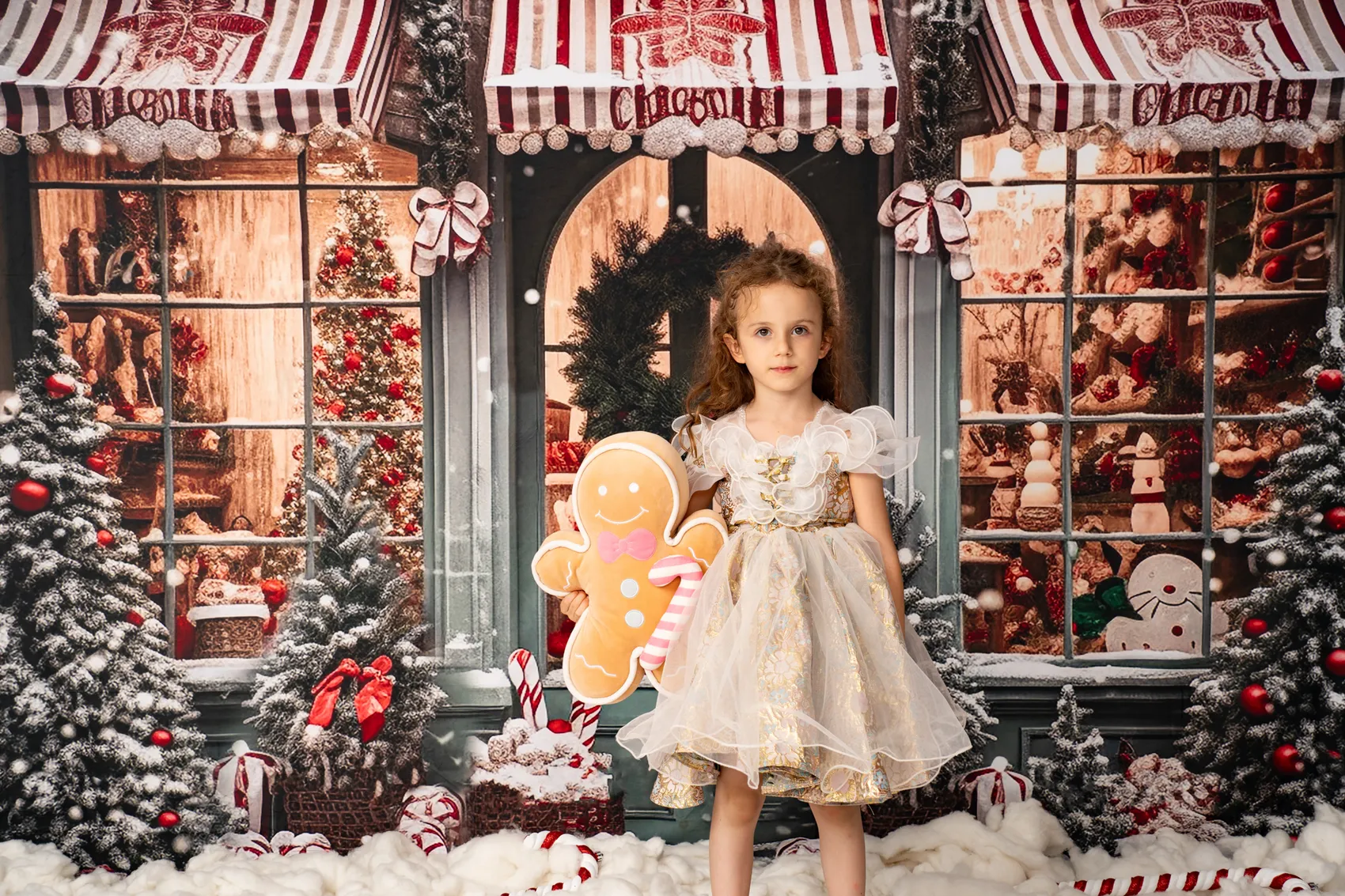 Kate Christmas Gift Store in Snow Fleece Backdrop for Photography - Image 9