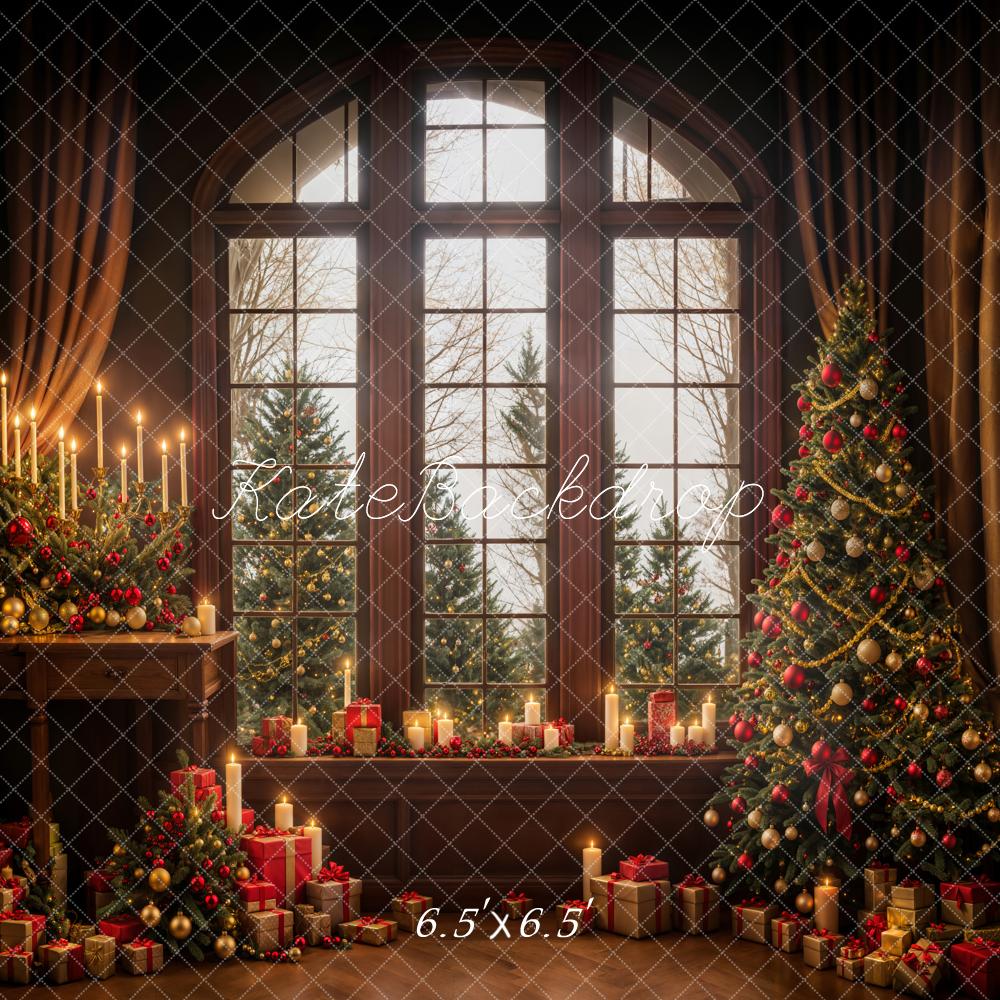 Kate Christmas Gifts Brown Wooden Window Backdrop Designed by Emetselch - Image 4
