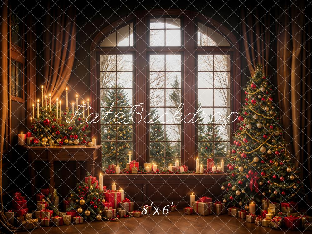 Kate Christmas Gifts Brown Wooden Window Backdrop Designed by Emetselch - Image 5