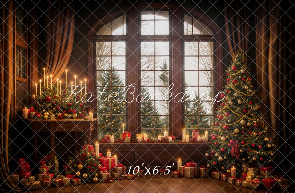 Kate Christmas Gifts Brown Wooden Window Backdrop Designed by Emetselch - Image 6