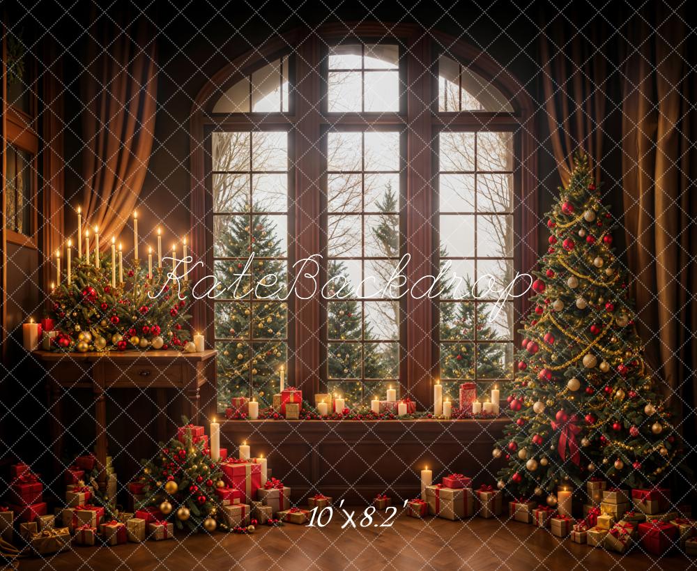Kate Christmas Gifts Brown Wooden Window Backdrop Designed by Emetselch - Image 7