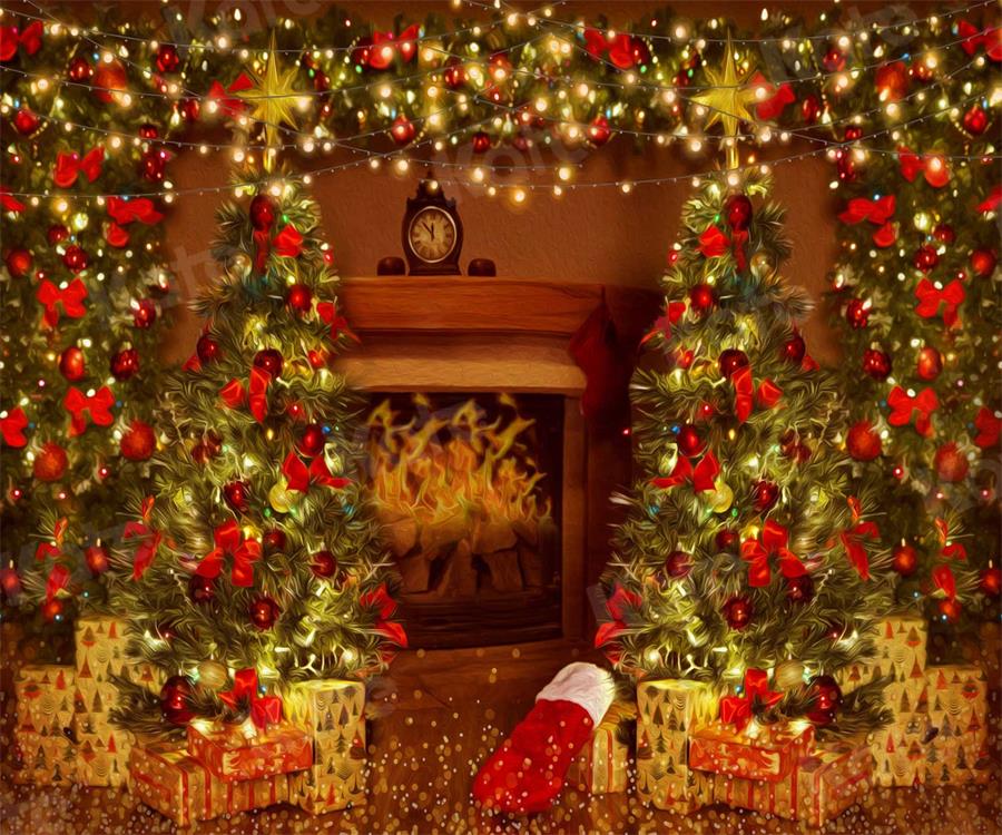 Kate Christmas Gifts Fireplace Backdrop for Photography - Image 3