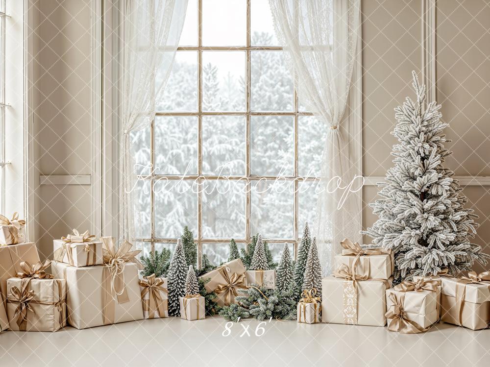 Kate Christmas Gifts Frosted Tree Window Backdrop Designed by Emetselch - Image 3