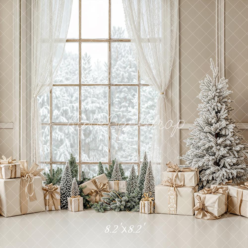 Kate Christmas Gifts Frosted Tree Window Backdrop Designed by Emetselch - Image 5