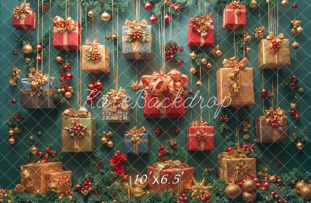 Kate Christmas Gifts Ornaments Green Backdrop Designed by Emetselch - Image 4