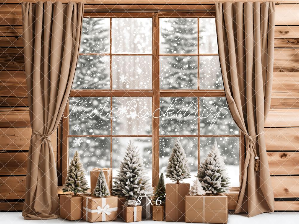 Kate Christmas Gifts Snowy Window Backdrop Designed by Emetselch - Image 3
