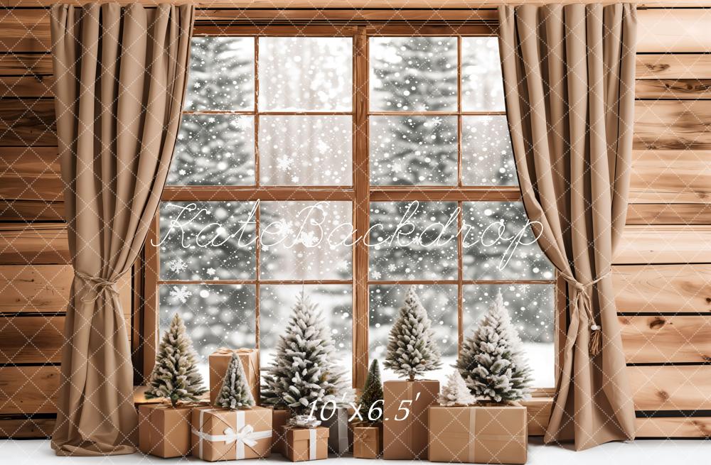 Kate Christmas Gifts Snowy Window Backdrop Designed by Emetselch - Image 4