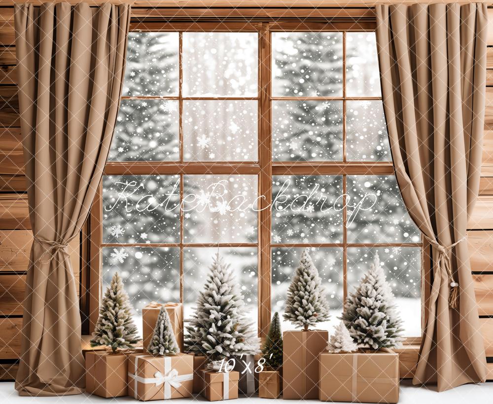 Kate Christmas Gifts Snowy Window Backdrop Designed by Emetselch - Image 6