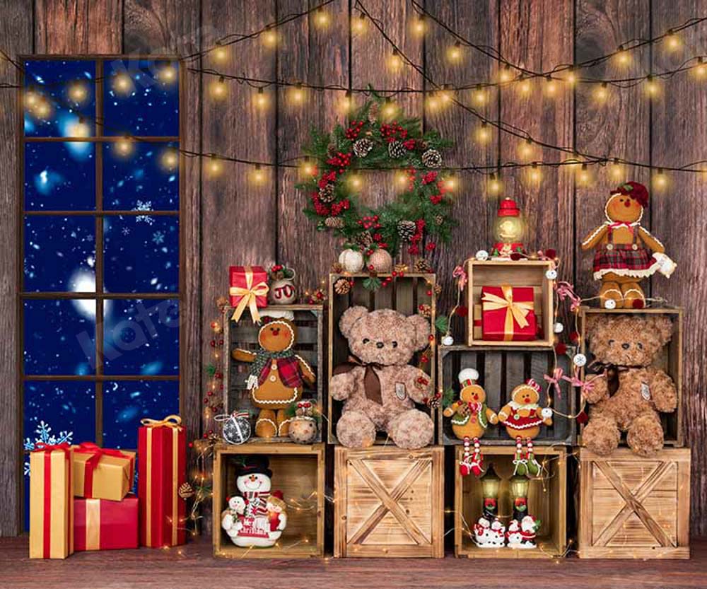 Kate Christmas Gifts Winter Wood Backdrop Designed by Emetselch - Image 3