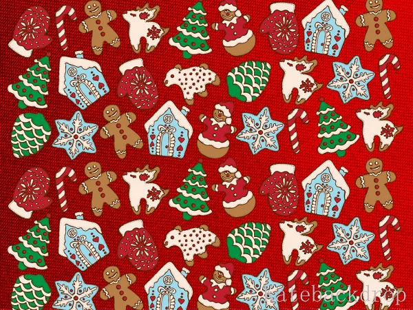 Kate Christmas Gingerbread Cookies Tree Snowflake Backdrop for Photography