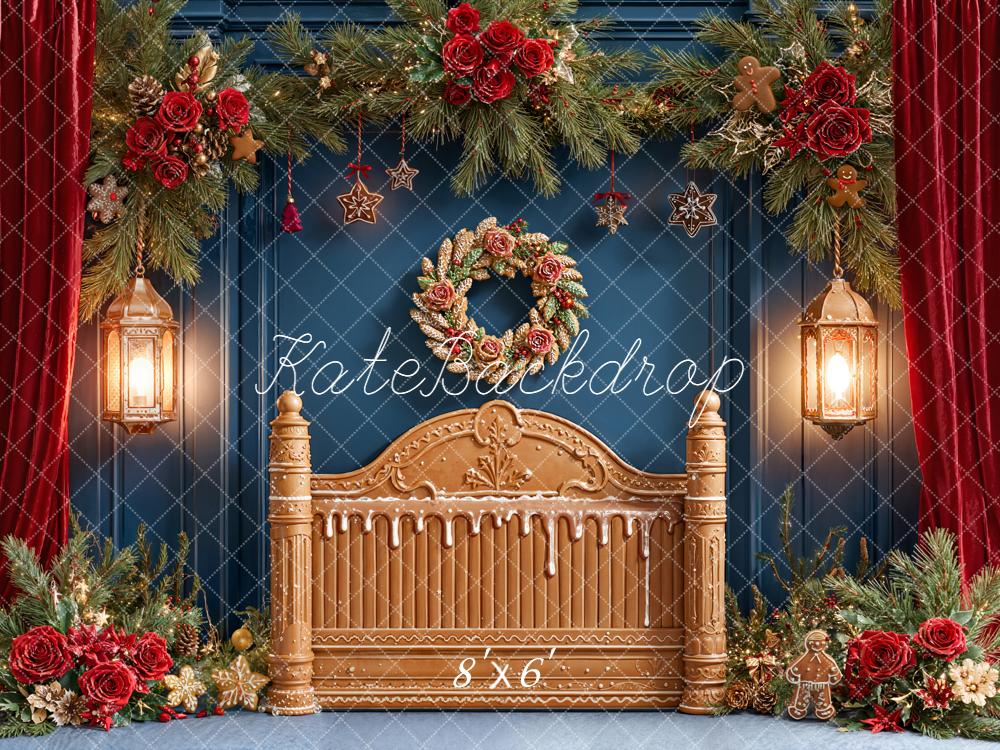 Kate Christmas Gingerbread Headboard Garland Backdrop Designed by Emetselch - Image 3