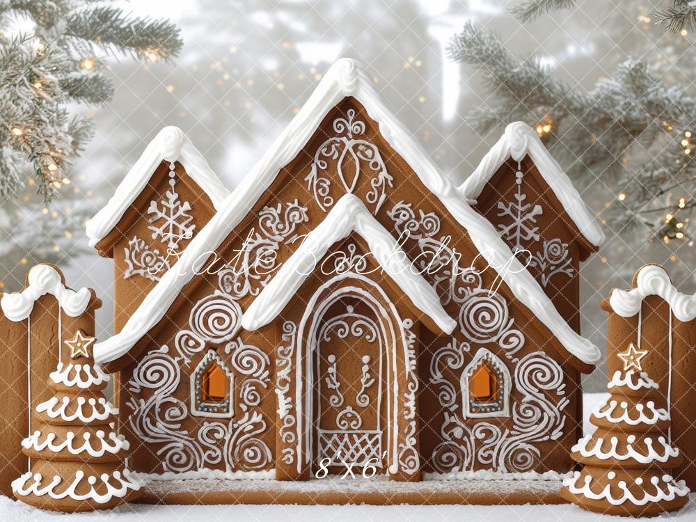 Kate Christmas Gingerbread House Snowy Backdrop Designed by Mini MakeBelieve - Image 3