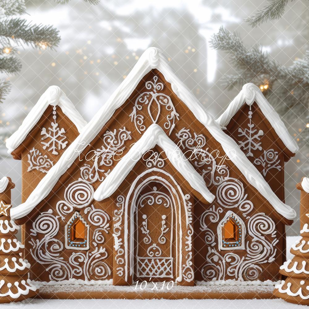 Kate Christmas Gingerbread House Snowy Backdrop Designed by Mini MakeBelieve - Image 7