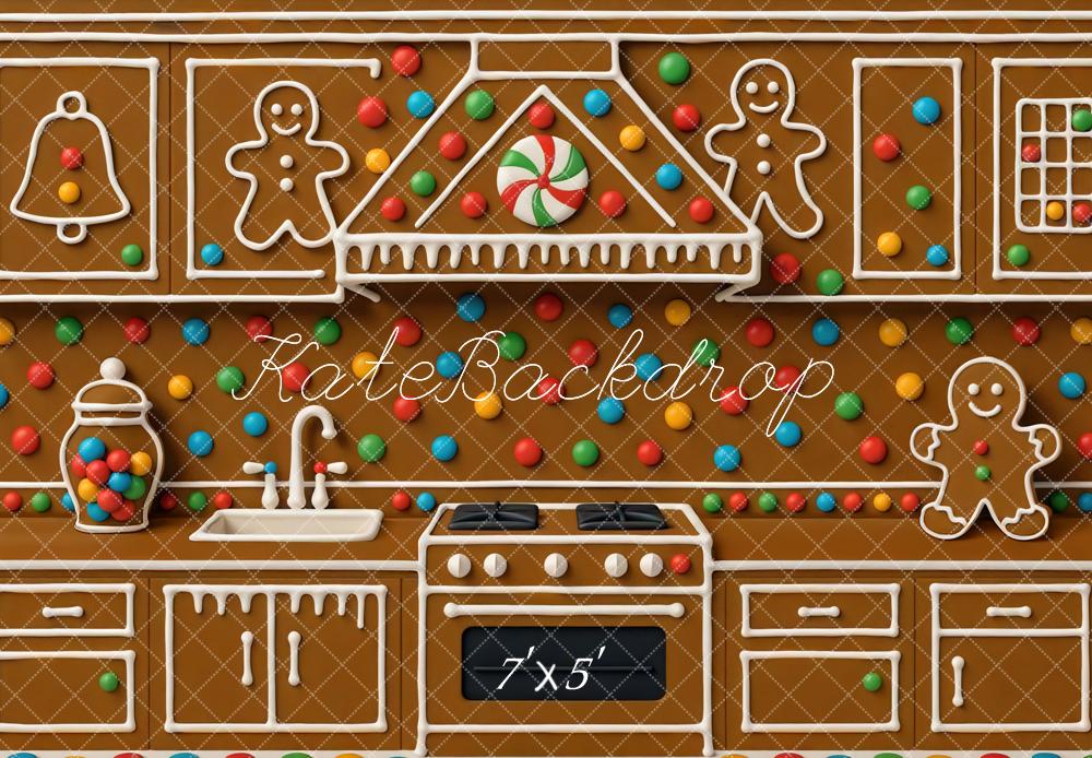 Kate Christmas Gingerbread Kitchen Biscuits Backdrop Designed by Mini MakeBelieve