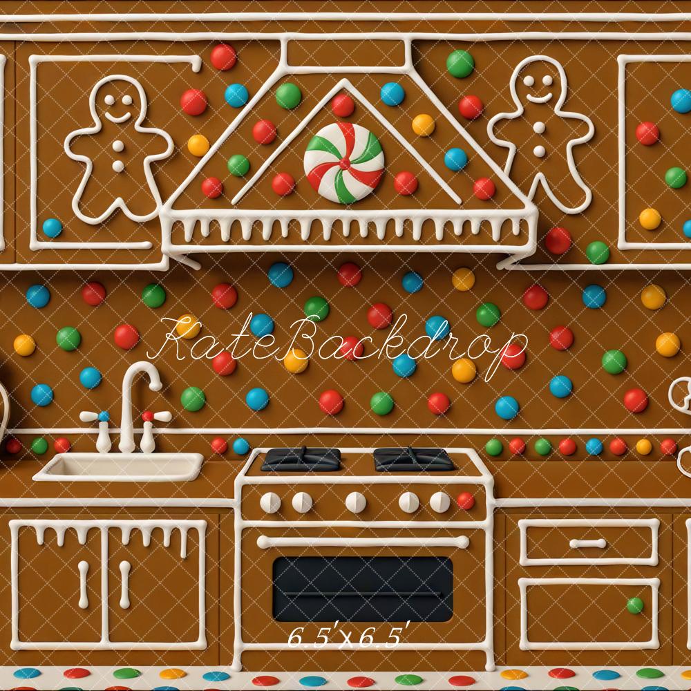 Kate Christmas Gingerbread Kitchen Biscuits Backdrop Designed by Mini MakeBelieve - Image 2