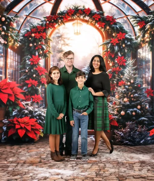 Kate Christmas Glass Greenhouse Plants Backdrop Designed by Emetselch