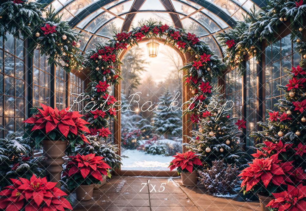 Kate Christmas Glass Greenhouse Plants Backdrop Designed by Emetselch - Image 2