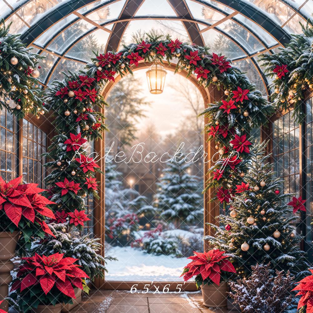 Kate Christmas Glass Greenhouse Plants Backdrop Designed by Emetselch - Image 3