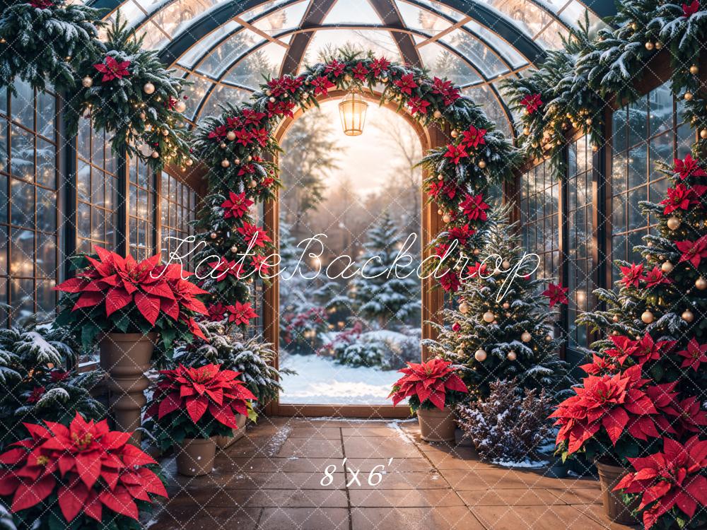 Kate Christmas Glass Greenhouse Plants Backdrop Designed by Emetselch - Image 4