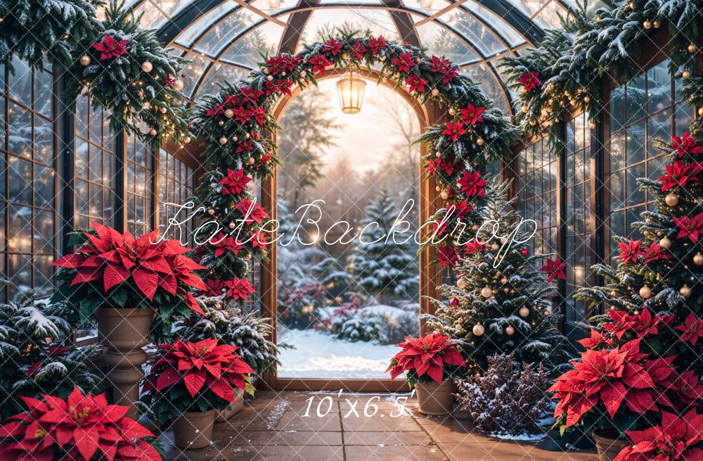 Kate Christmas Glass Greenhouse Plants Backdrop Designed by Emetselch - Image 5