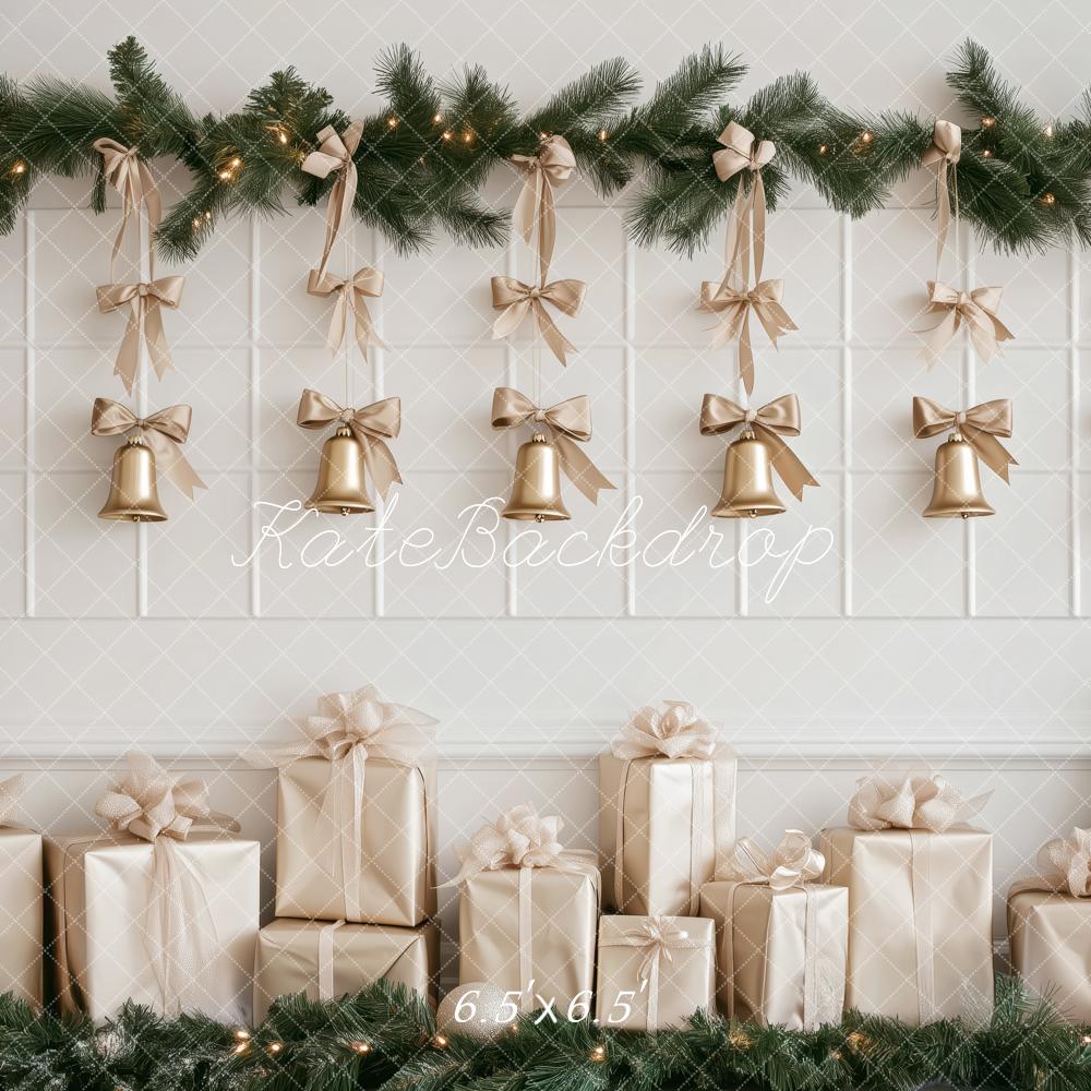 Kate Christmas Gold Bells Garland Gift Backdrop Designed by Patty Robert - Image 2