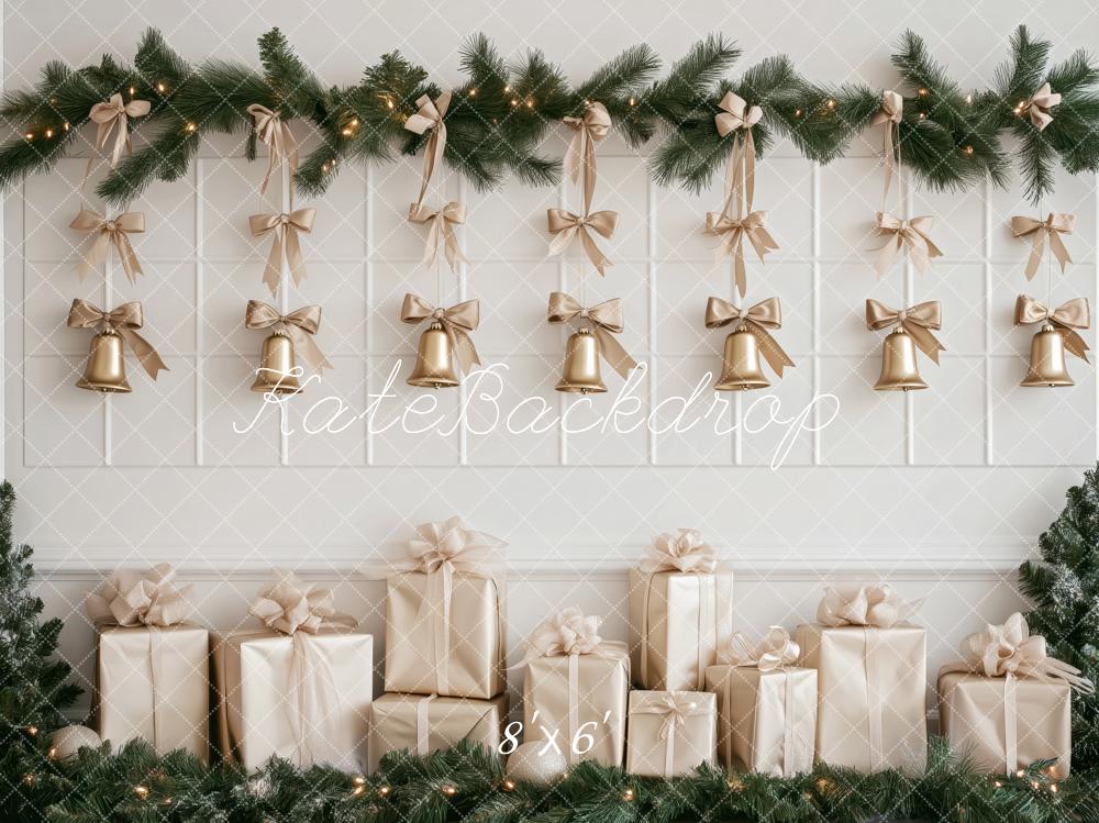 Kate Christmas Gold Bells Garland Gift Backdrop Designed by Patty Robert - Image 3
