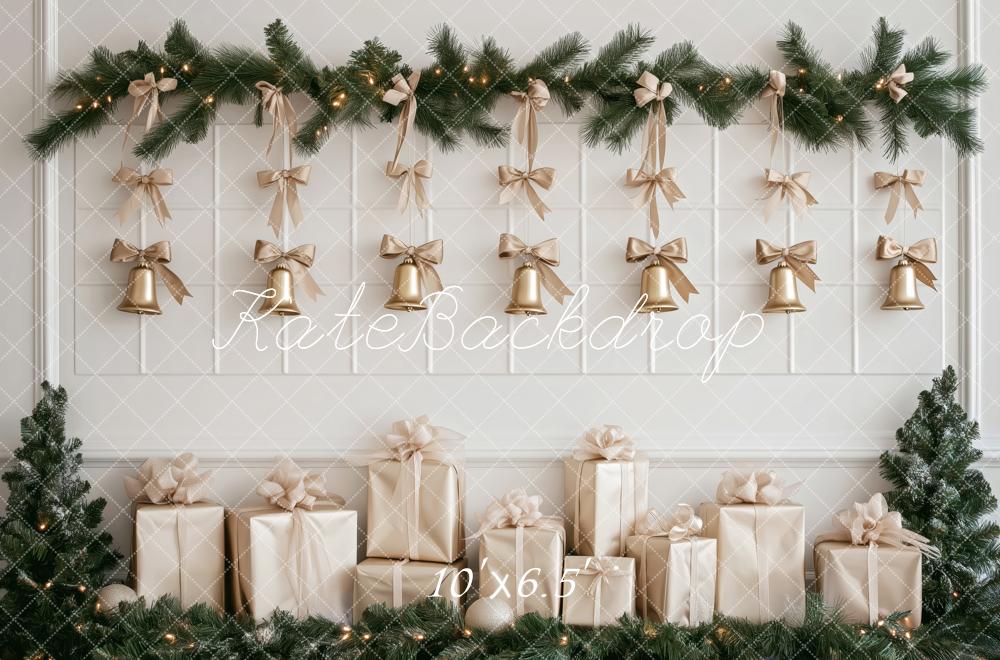 Kate Christmas Gold Bells Garland Gift Backdrop Designed by Patty Robert - Image 4