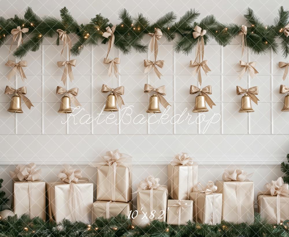 Kate Christmas Gold Bells Garland Gift Backdrop Designed by Patty Robert - Image 6
