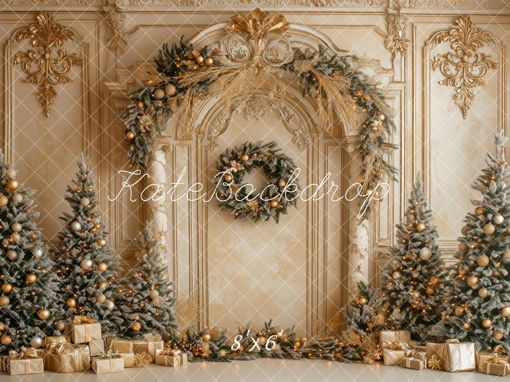 Kate Christmas Gold Ornate Arch Trees Backdrop Designed by Patty Robert - Image 3