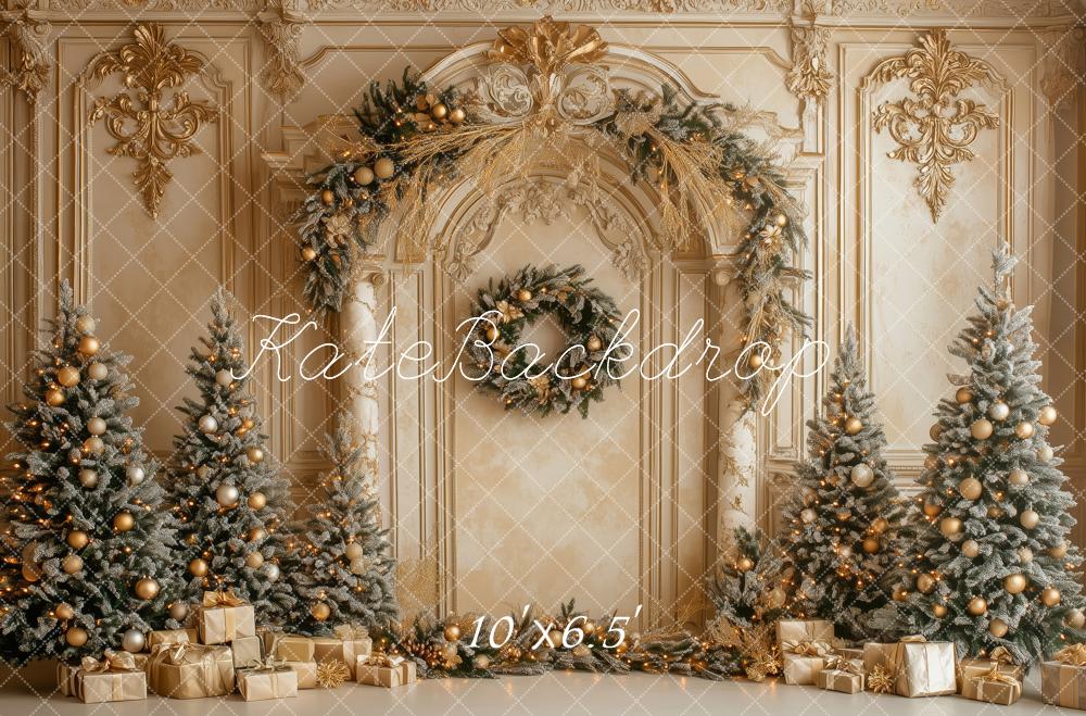 Kate Christmas Gold Ornate Arch Trees Backdrop Designed by Patty Robert - Image 4