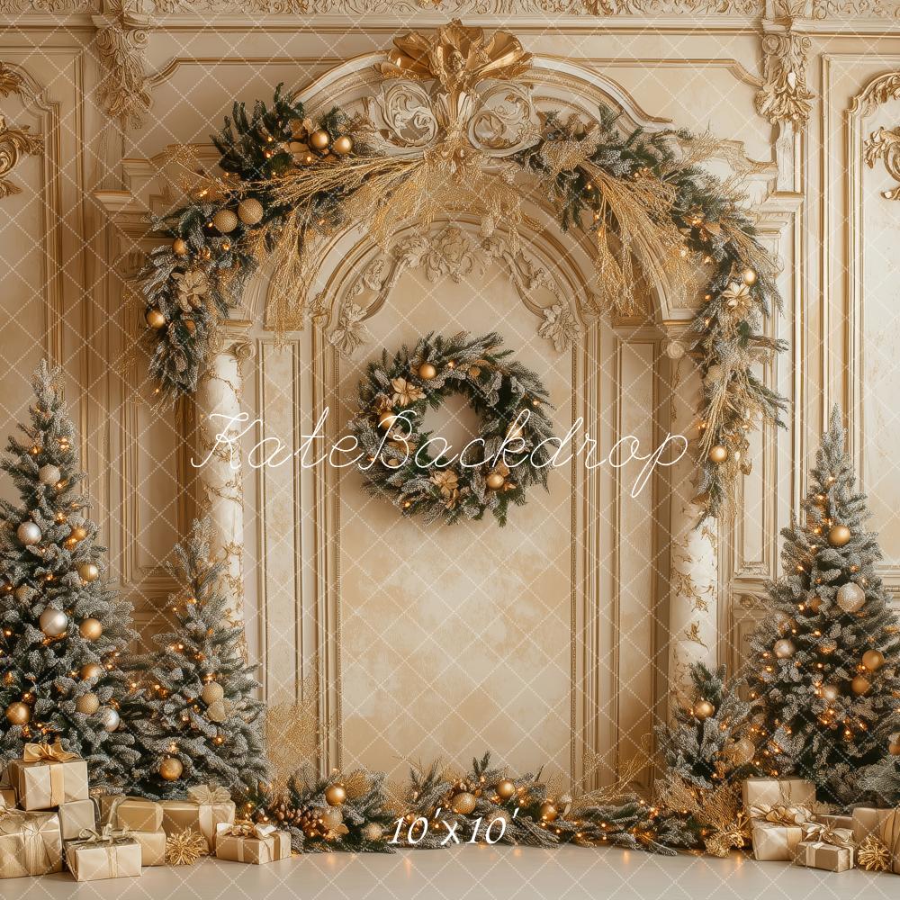 Kate Christmas Gold Ornate Arch Trees Backdrop Designed by Patty Robert - Image 7