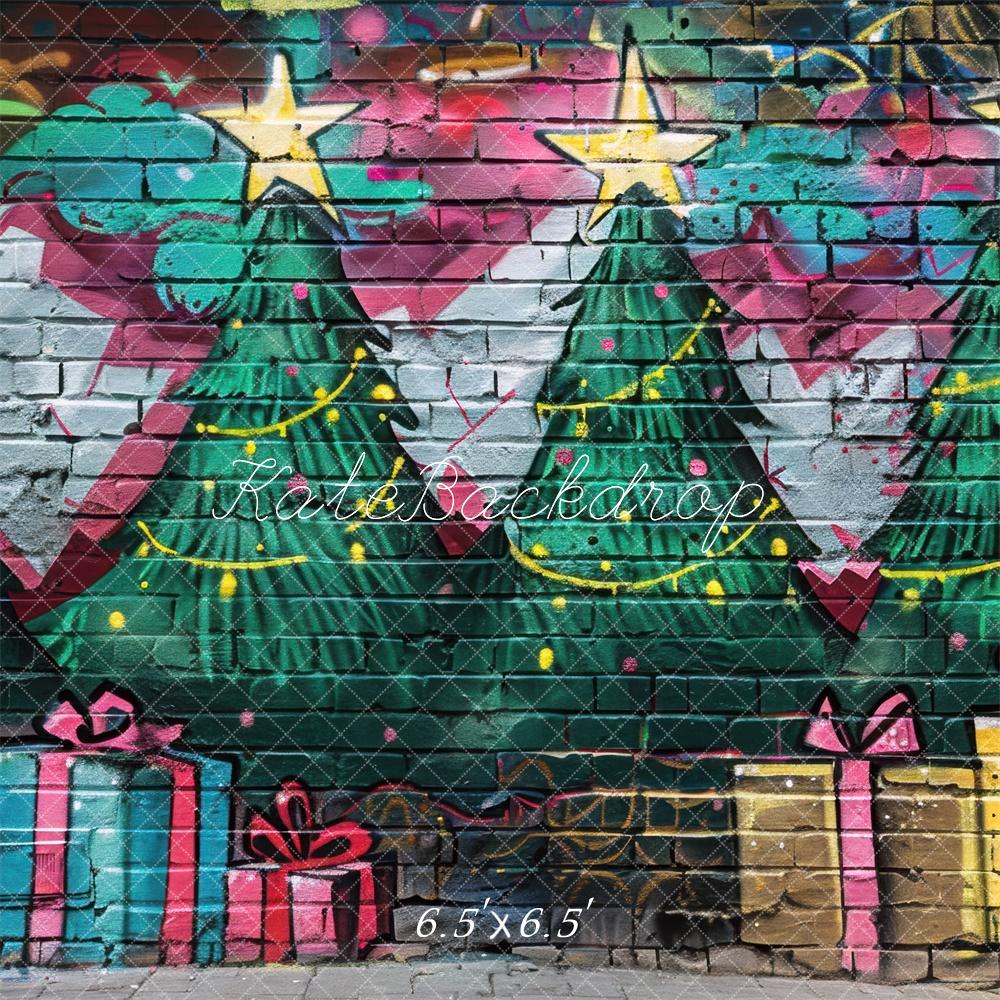 Kate Christmas Graffiti Brick Wall Backdrop Designed by Mini MakeBelieve - Image 2