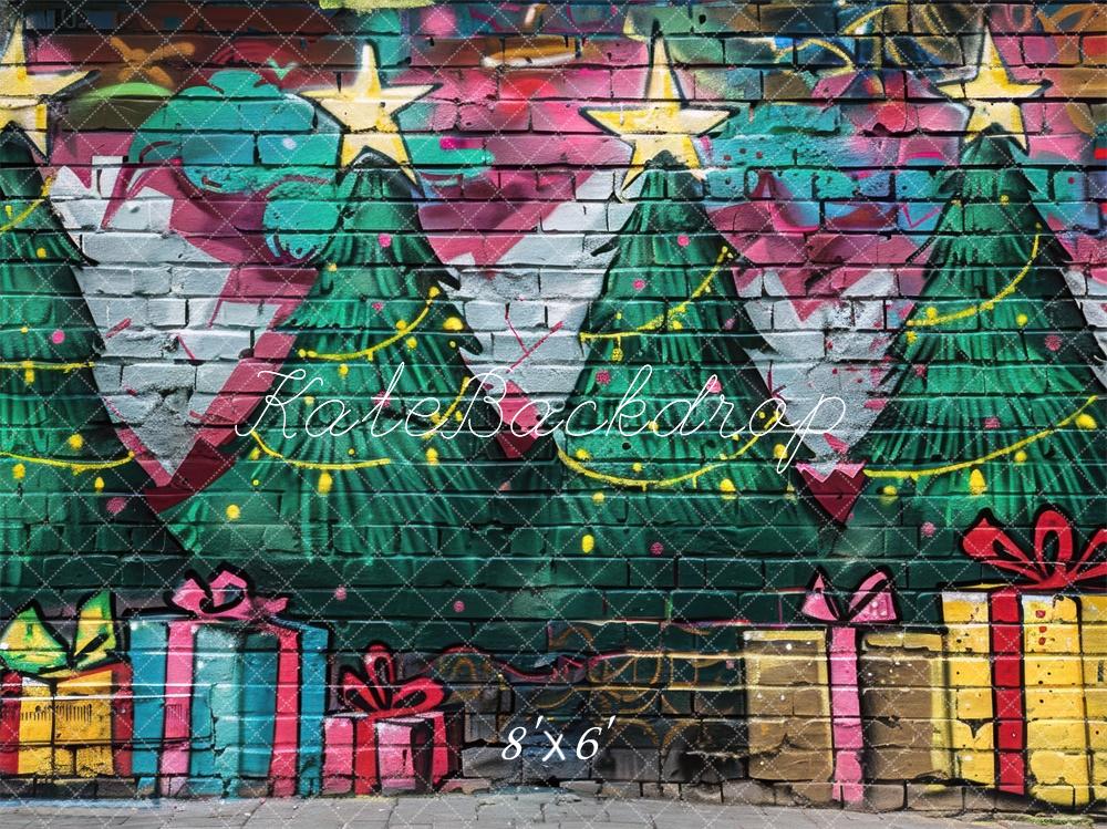 Kate Christmas Graffiti Brick Wall Backdrop Designed by Mini MakeBelieve - Image 3