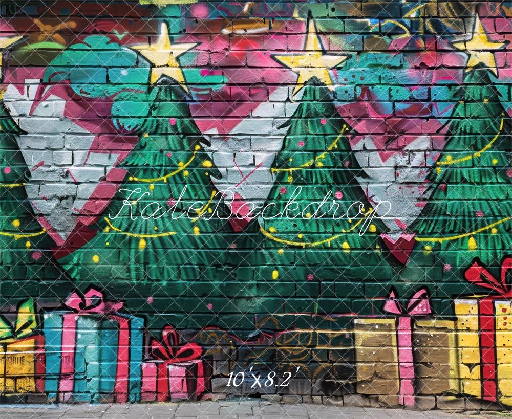 Kate Christmas Graffiti Brick Wall Backdrop Designed by Mini MakeBelieve - Image 5