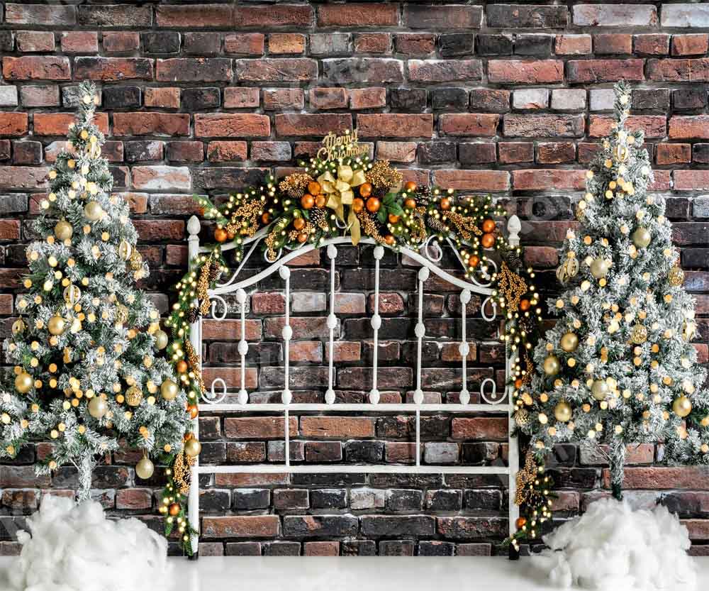 Kate Christmas Headboard Brick Wall Backdrop Designed by Emetselch - Image 3