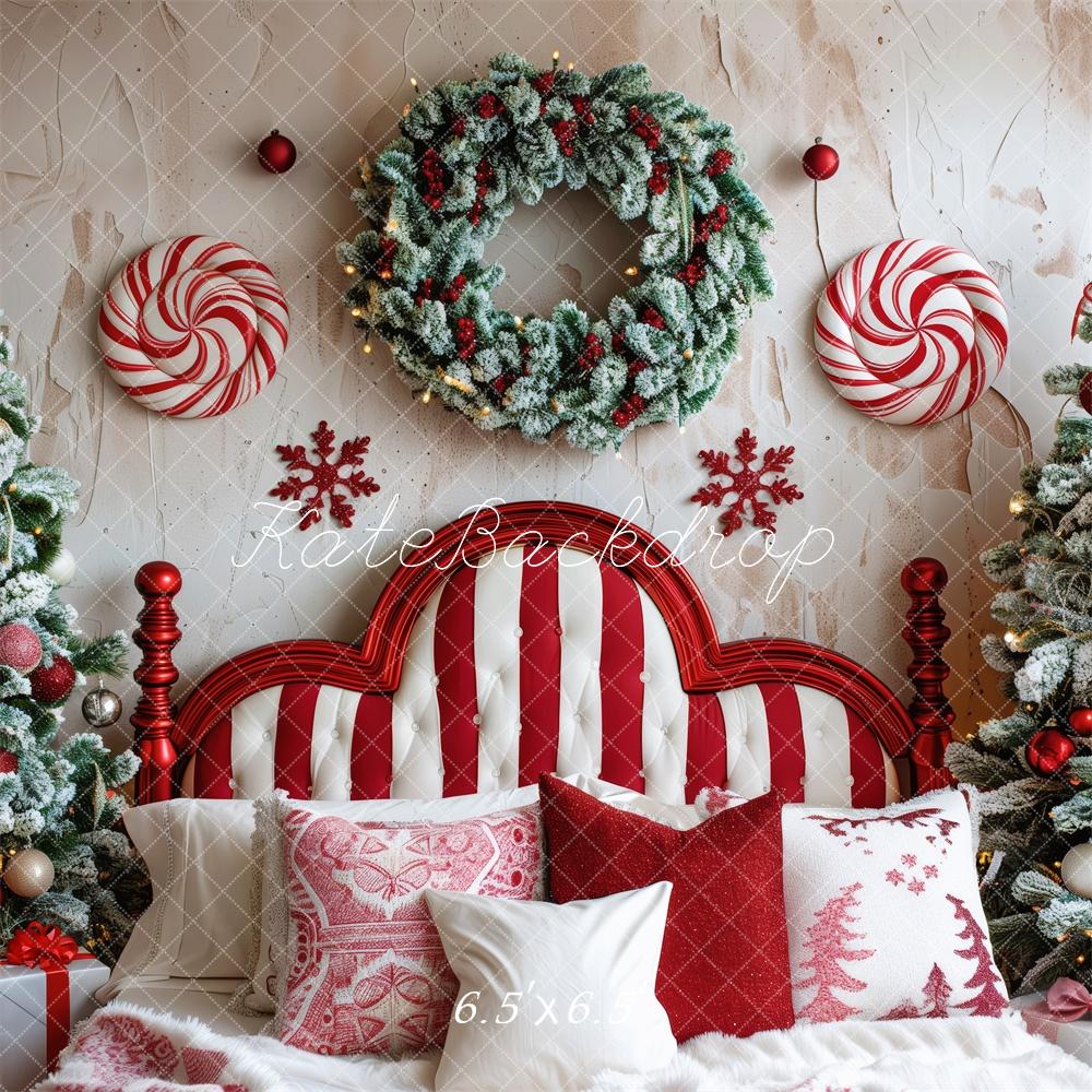 Kate Christmas Headboard Candy Cane Tree Backdrop Designed by Patty Robert - Image 2