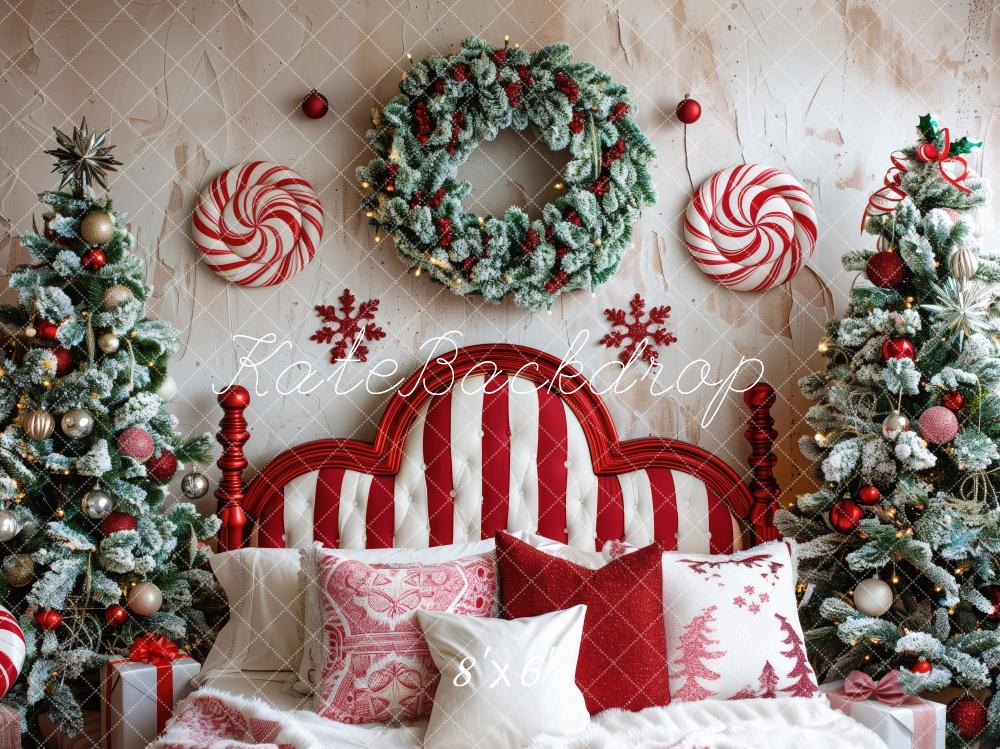 Kate Christmas Headboard Candy Cane Tree Backdrop Designed by Patty Robert - Image 3