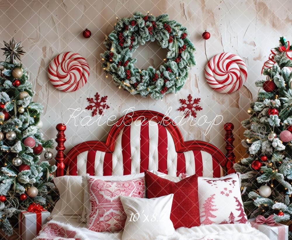 Kate Christmas Headboard Candy Cane Tree Backdrop Designed by Patty Robert - Image 5
