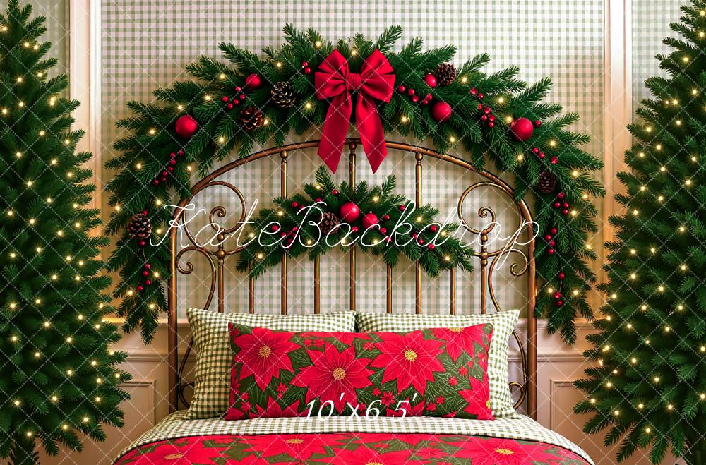 Kate Christmas Headboard Poinsettia Pillow Backdrop Designed by Mini MakeBelieve - Image 3