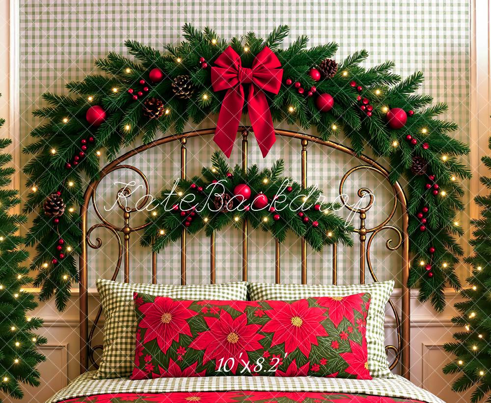 Kate Christmas Headboard Poinsettia Pillow Backdrop Designed by Mini MakeBelieve - Image 5