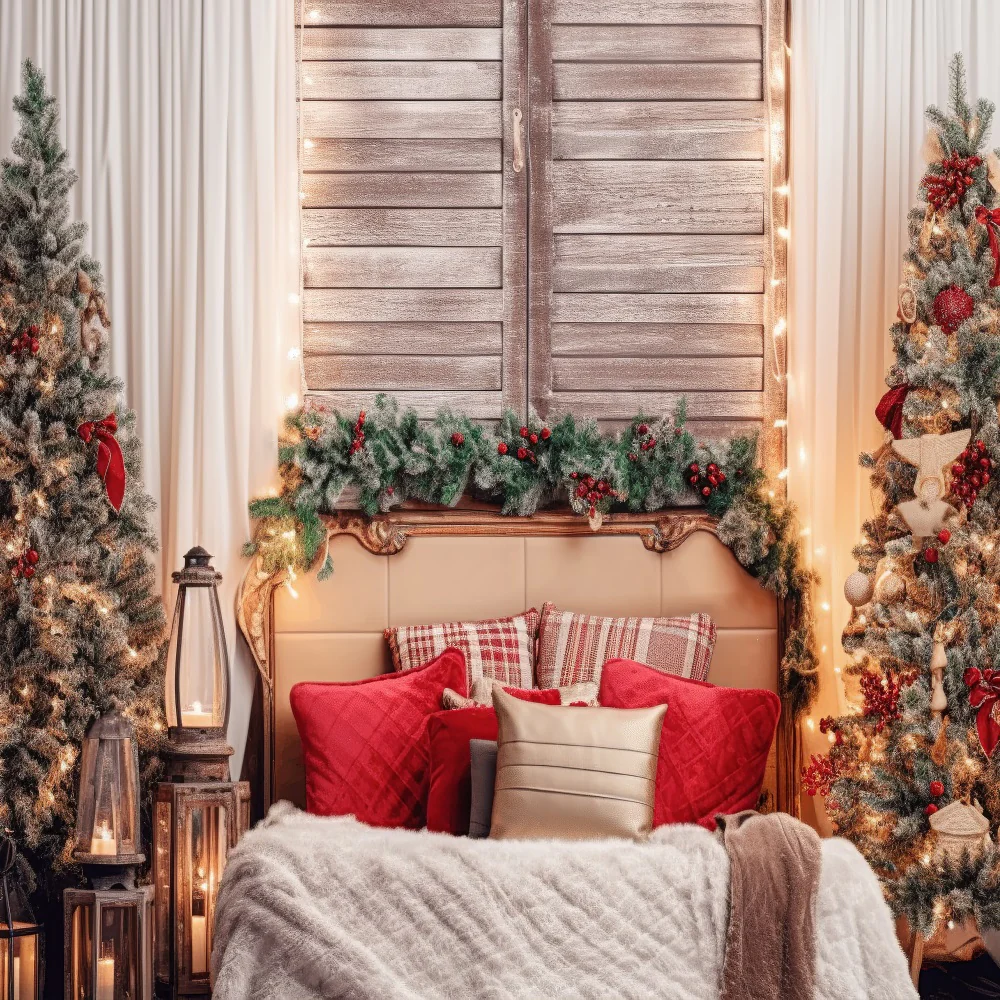 Kate Christmas Headboard Tree Boudoir Backdrop for Photography - Image 4