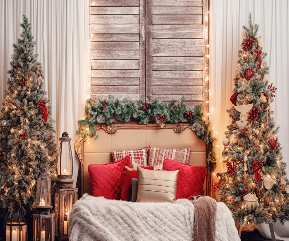 Kate Christmas Headboard Tree Boudoir Backdrop for Photography - Image 6