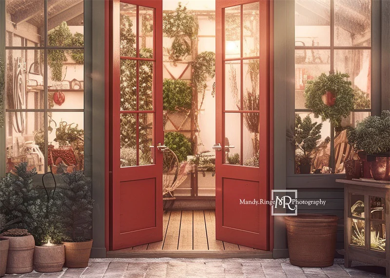 Kate Christmas Holiday Greenhouse Backdrop Designed by Mandy Ringe Photography - Image 2