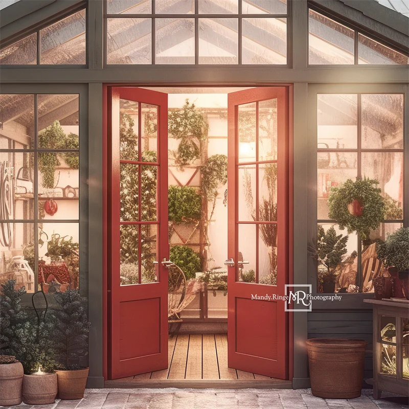 Kate Christmas Holiday Greenhouse Backdrop Designed by Mandy Ringe Photography - Image 4