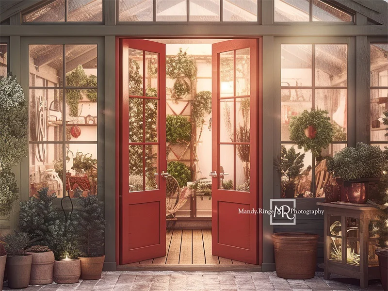Kate Christmas Holiday Greenhouse Backdrop Designed by Mandy Ringe Photography - Image 5