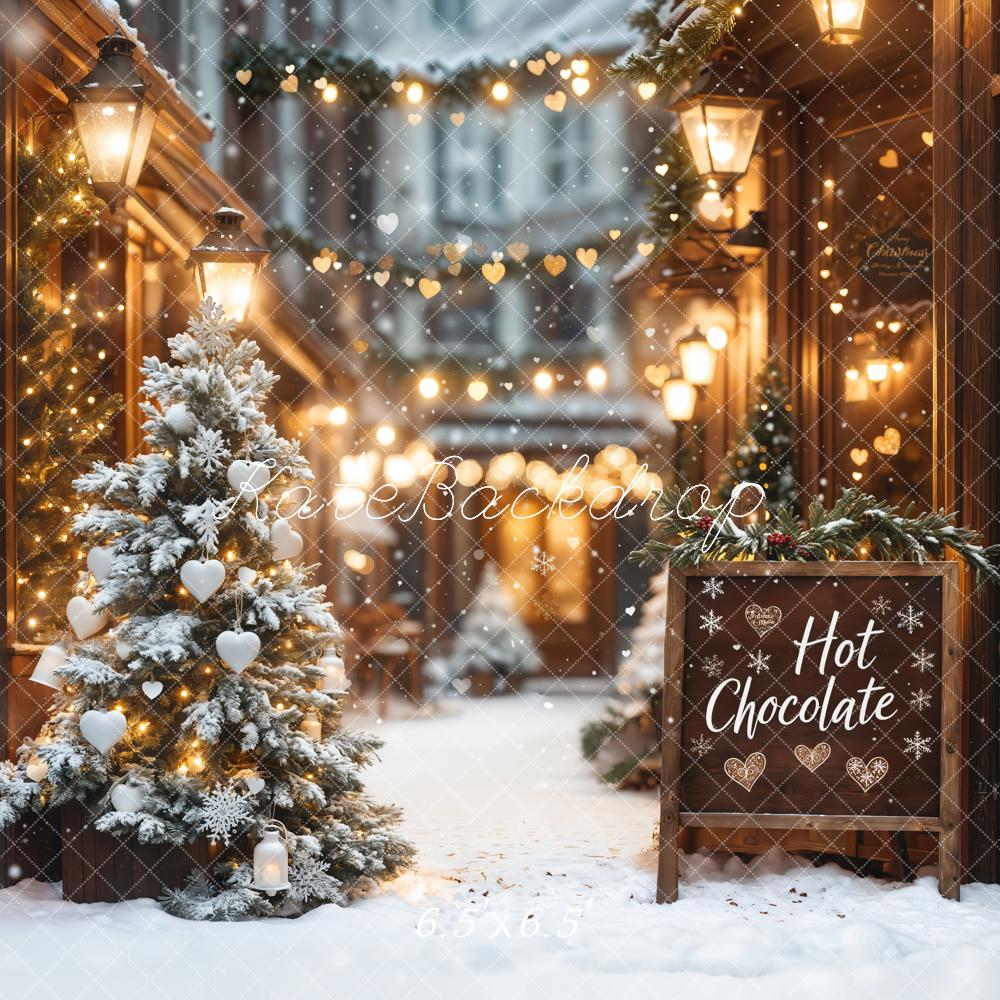 Kate Christmas Hot Chocolate Shop Bokeh Backdrop Designed by Emetselch - Image 3